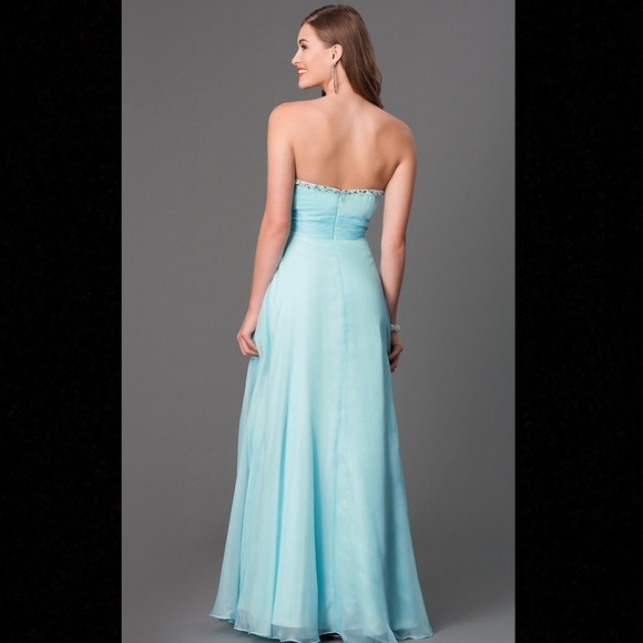 Ever Pretty Light Blue Strapless Prom Dress Size 4 - Picture 11 of 11